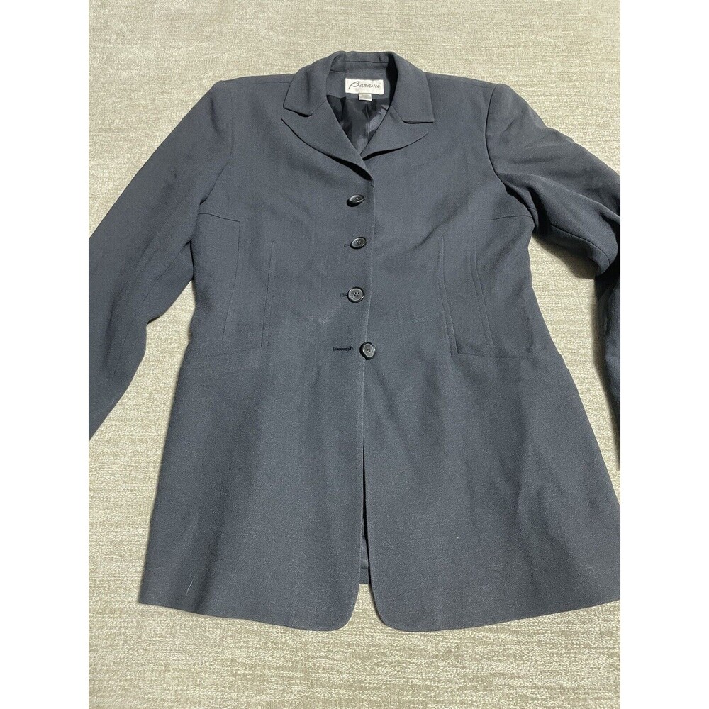 Vintage BARAMI Blue Lined Blazer Women's Size 4 Made in USA Fitted 4 Buttons